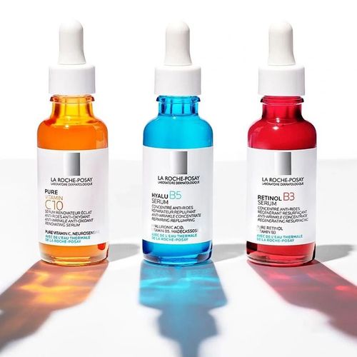 3 Pièces - Sérum Hyalu B5/Rétinol V1./ Pure Vitamine C10, Anti-Âge, Ridules, Blanchiment, Essence Faciale, La Roche Posay, Ensemble De 3 Pièces 