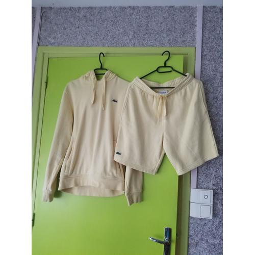 Ensemble Sweat Et Short Jaune Lacoste