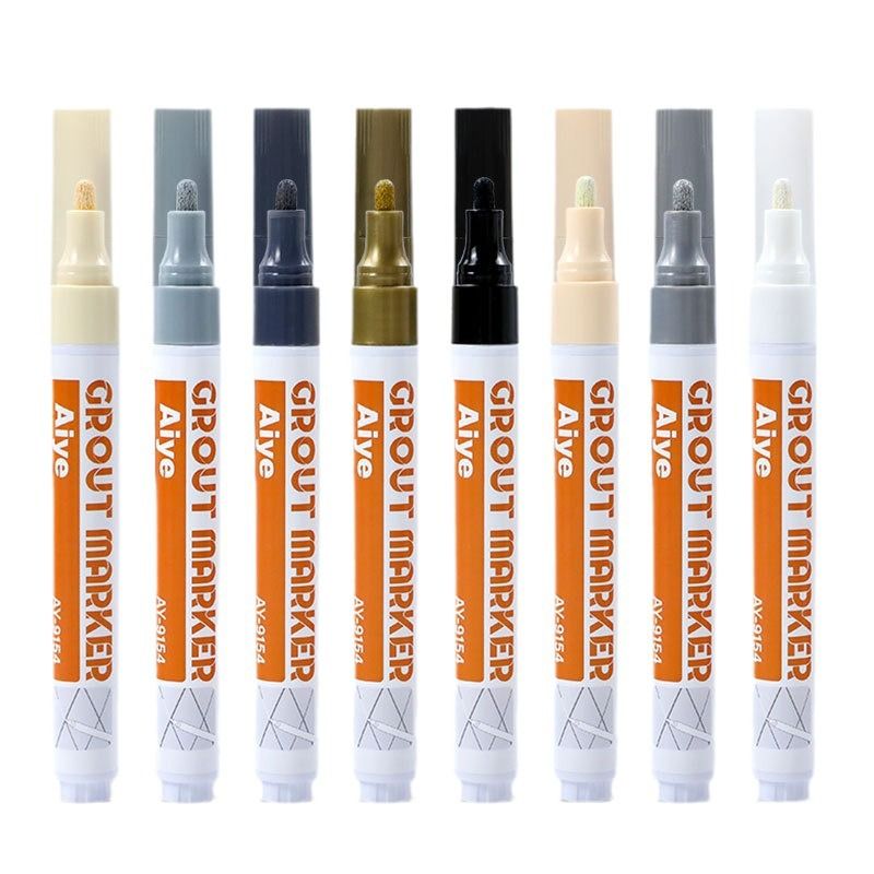 Stylo &agrave; joint pour carrelage multicolore, pack de 8