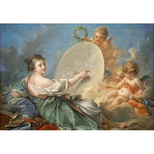 François Boucher : Allégorie De La Peinture, 1765 - Puzzle 12 Pièces