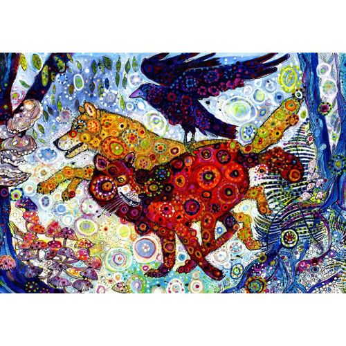 Sally Rich - Wolves In A Blue Wood - Puzzle 12 Pièces