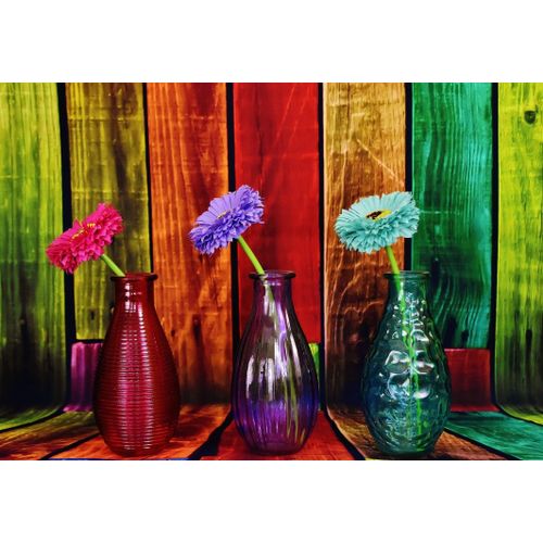 Vases Fleuris Et Colorés - Puzzle 12 Pièces