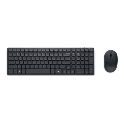 Dell Pro Compact Silent Keyboard and Mouse - KM555 - Ensemble clavier et souris - sans fil - 2.4 GHz, Bluetooth 5.1 - AZERTY - Français - noir - avec 3 years NBD Advance Exchange