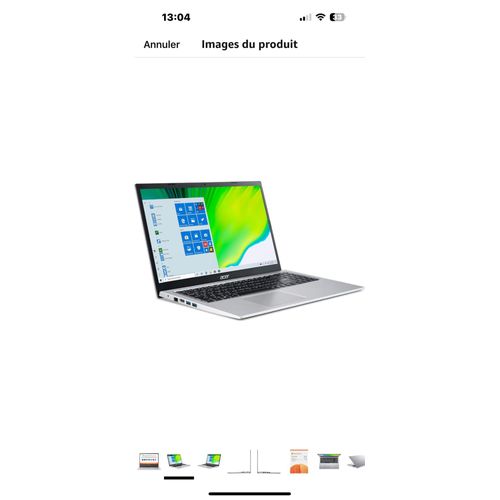 Aspire 1 A115-32-C3AK - 15.6" Intel Celeron N4500 - 2.8 Ghz - Ram 4 Go - DD 128 Go - Azerty - Gris