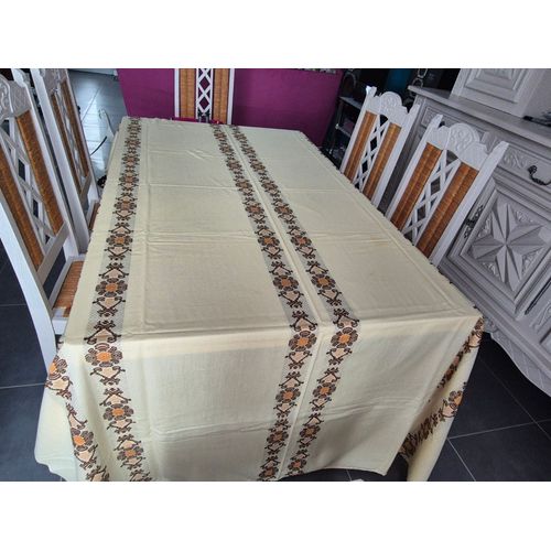 Nappe Vintage Bayer Pour Table De 6 Personnes Et 12 Serviettes De Table