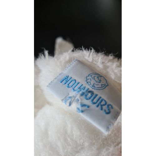Doudou Lapin Vintage Blanc Et Rose De Chez Nounours