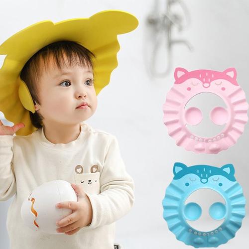couleur Lapin Bleu Chapeau de lavage de cheveux pour bébé, casquette souple  ajustable, Protection des oreilles, shampoing pour enfants, couvre-chef de  Protection