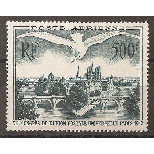 Pa 20 (1947) Poste Aérienne U.P.U Paris 500f N** Avec Défaut (Cote 65e) (9476)