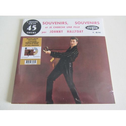 Souvenirs, Souvenirs Et Je Cherche Une Fille Par Johnny Hallyday (Tirage Très Limite 250ex. Vinyle 2 Couleurs Doré Et Argente)