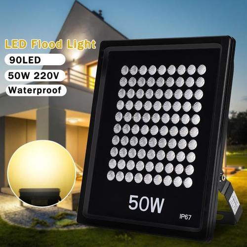 50W 90-LED Projecteur LED Extérieur Spot Lumière Blanc Chaud