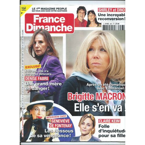 France Dimanche 09/09/2022 Line Renaud, Michel Sardou, Kendji Girac, Denise Fabre, Claire Keim, Thomas Dutronc & Anouchka Delon, Alizée, Annie Stone, Marianne James, Sophie Darel, Jane Fonda, Shirley