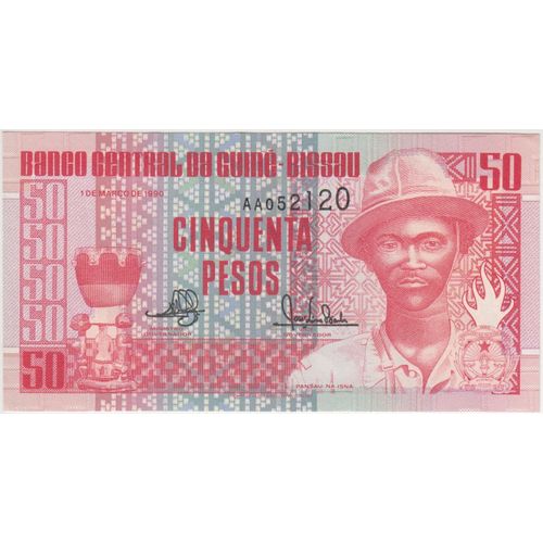 50 (Cinquenta) Pesos (Aa052120) 1990  Banco Central Da Guiné-Bissau