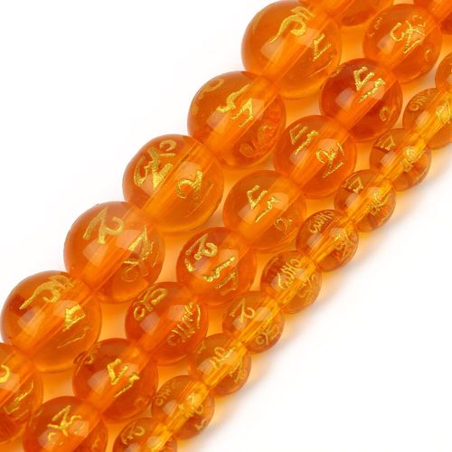 Perles Rondes De Bouddha En Cristal De Quartz Jaune, Perles De Prière Mantra Feng Shui Pour Bricolage, Bracelet, Fabrication De Bijoux, 15 Pouces