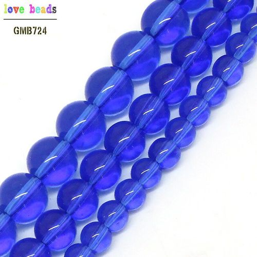 Perles De Verre De Quartz Bleu, 6/8/10mm, Pour La Fabrication De Bijoux, Pierres De Cristal, Bracelet Diy (F00602)