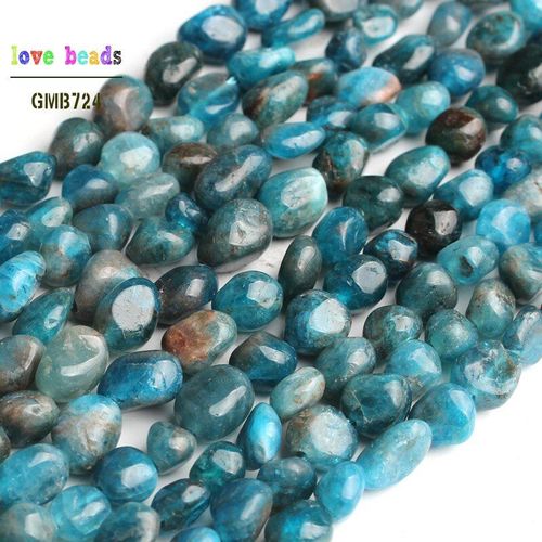Perles En Pierre D'apatite Bleue Naturelle Irrégulière, 6 8mm, Pour La Fabrication De Bijoux, Bracelet De 15 Pouces, Perles D'espacement Amples