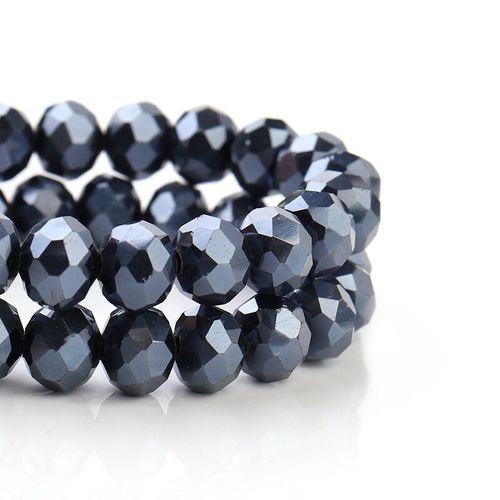 Perles Rondelles En Cristal De Verre Noir À Facettes, Amples, Pour La Fabrication De Bijoux, Bracelets Et Colliers, Brins 2/3/4/6/8mm