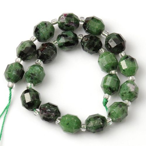 Perles De Rubis Naturels Aa +, 8mm, En Pierre, En Vrac, Verte, Pour La Fabrication De Bijoux, Boucles D'oreilles, 7.5 Pouces