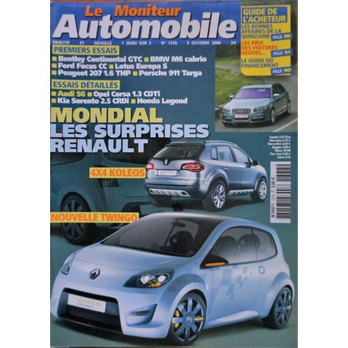 Le Moniteur Automobile N°1378 - Audi S6 Avant - Opel Corsa 1.3 Cdti 90 - Kia Sorento 2.5 Crdi Vgt - Honda Legend