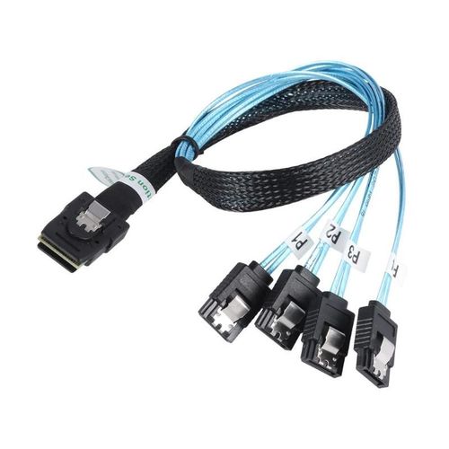 Câble de dérivation de données Mini SAS SFF 8087, 36 Pin à 4 SATA 7 Pin, 6 Gbps 70cm 1M