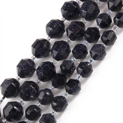 Pierre De Grès Bleu Naturel À Facettes, Colonne D'énergie Forte, Perles En Vrac Pour La Fabrication De Bijoux, Bracelet Bricolage, Brin De 15 Pouces