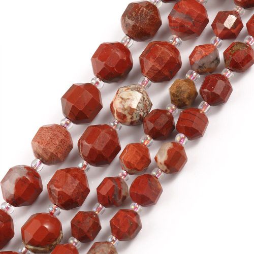Perles De Jaspe Rouge Naturel À Facettes, Pour Bricolage Fabrication De Bijoux, Bracelets, Cadeau D'anniversaire, 15 Pouces