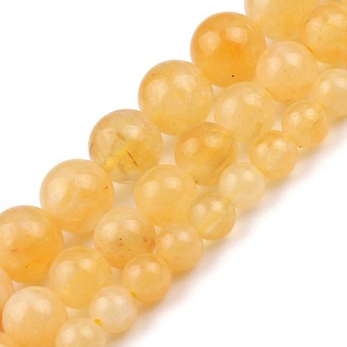 Perles En Pierre Naturelle De 6/8/10mm, Jades En Opale Jaune, Rondes, Amples, Pour La Fabrication De Bijoux, Bracelets À Faire Soi Même, Perles Minérales De 15 Pouces
