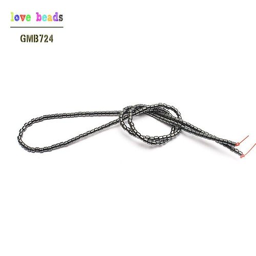 Perles En Pierre Naturelle Hématite, Colonne De 2x2mm, Pour La Fabrication De Bijoux, 15 Pouces, 4 Couleurs, Perles D'espacement, Bracelet
