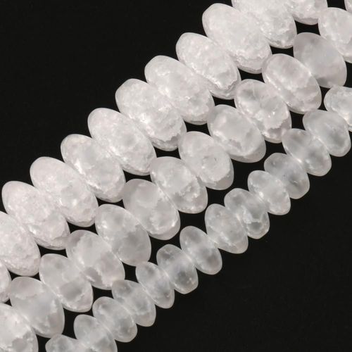 Perles De Cristal Craquelées, Couleur Ab, Blanc Mat, Pour La Fabrication De Bijoux, Quartz, Bracelets À Faire Soi Même, 15 Pouces, 6/8/10mm
