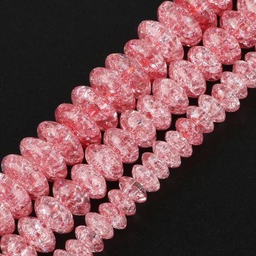 Perles De Cristal Craquelé De Neige Rouge, Rondelles En Cristal De Quartz En Vrac Pour La Fabrication De Bijoux Bracelet Diy 15 Pouces 6/8/10mm