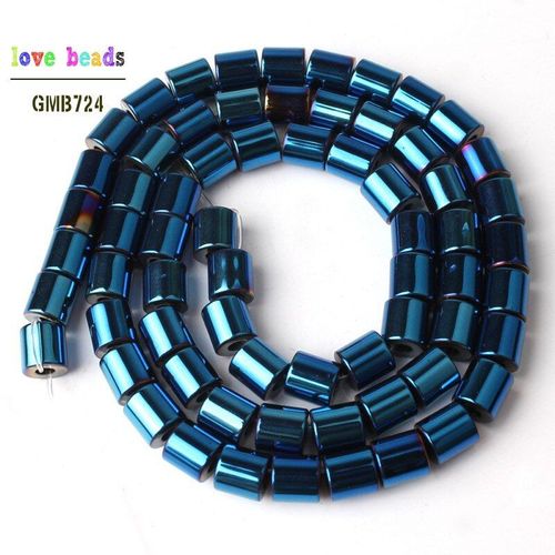 Colonne À Grand Trou En Hématite Naturelle, Perles En Pierre Libre Pour La Fabrication De Bijoux, Bracelet 15 ''6*6mm, Trou De 2.3mm