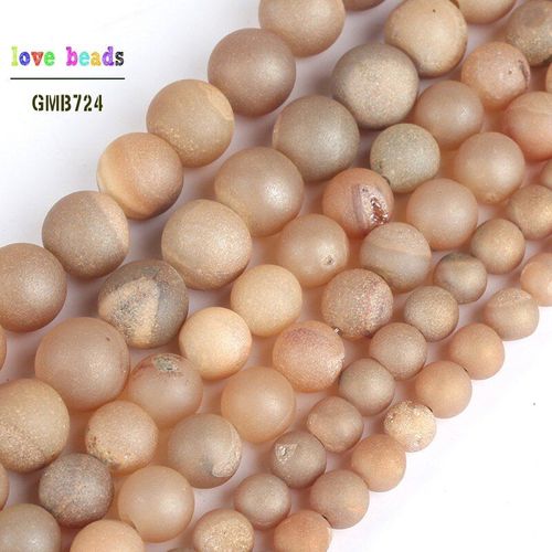 Perles Rondes En Agate Revêtues De Métal Brut Rose Drusy, Pour La Fabrication De Bijoux, Bracelets Diy 15 ''6mm 8mm 10mm