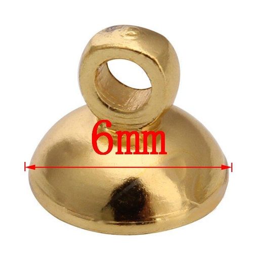 Base De Pendentif En Cuivre Pour Femmes, 100 Pièces/Lot, Couleur Or Noir Argent, Connecteurs De Capuchon De Bail Adaptés Aux Perles De 6mm 8mm, Résultats De Bijoux De Bricolage Pour Femmes