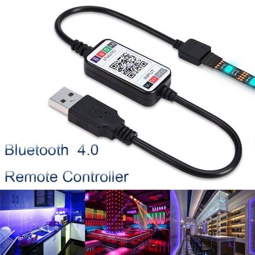 Mini câble USB Bluetooth 4.0, contrôleur de lumière LED RGB, sans fil, pour smartphone, DC5 24V