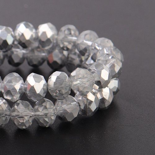 Perles Rondelles En Cristal Plaqué Argent, 1 Brin, Pour La Fabrication De Bijoux, Bracelet À Faire Soi Même, 2/3/4/6/8mm