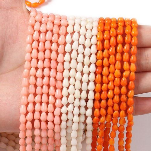 Perles De Corail Rose Orange, 4x5mm, Pour La Fabrication De Bijoux, Breloques, Colliers Et Bracelets, Vente En Gros, 80 Pièces/Lot