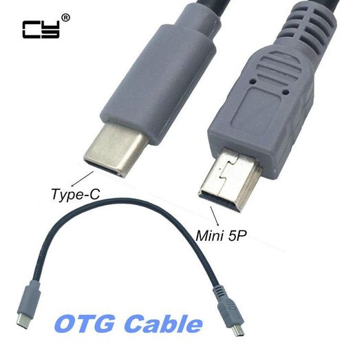 Câble adaptateur USB 3.1 OTG mâle vers mini USB Type B mâle, 0.5m/1m, pour appareil photo Mobile et dur, compatible avec Macbook et Google Chromebook