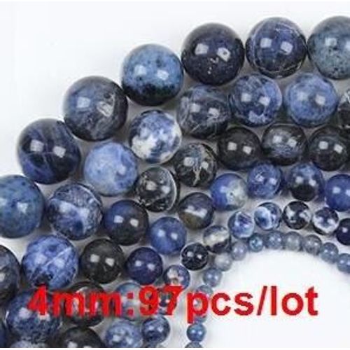 Pierre Naturelle Sodalite Bleue, 1 Brin/Lot, Perles Rondes En Pierre D'espacement, 4 6 8 10 12 14mm Pour La Fabrication De Bracelets Faits À La Main