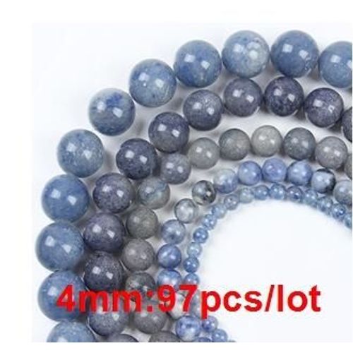 Perles D'aventurine Bleue, 1 Brin 4 6 8 10 12mm, Pierres Naturelles Rondes, Amples, Pour Bracelet, Bijoux, Bracelets À Faire Soi Même