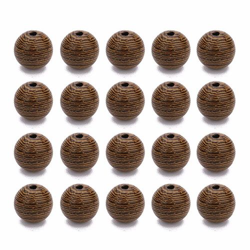 Perles En Bois Marron Naturel, 100 Pièces, Rayures Rondes, Perles En Bois D'espacement Amples Pour La Fabrication De Bracelets Et De Colliers