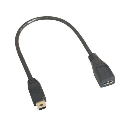 Lot de 5 câbles adaptateur Micro usb femelle vers Mini usb mâle, Mini Port USB T vers Micro USB femelle, câble de données