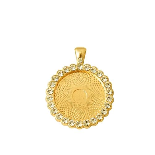 Base Pendentif En Strass, Ensemble De Pendentifs, Blancs, Plateau À Lunette Avec Cabochon Rond En Verre, Cameo, Pour La Fabrication De Bijoux À Réaliser Soi Même, 2 Pièces/Lot