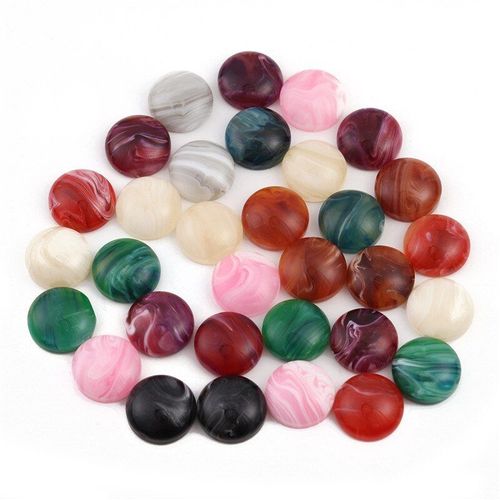 Lot De 30 Perles De Cabochon En Résine, Imitation De Coquille D'opale, Rondes, Amples, Adaptées Aux Pendentifs, Plateau Bsase Pour Bijoux