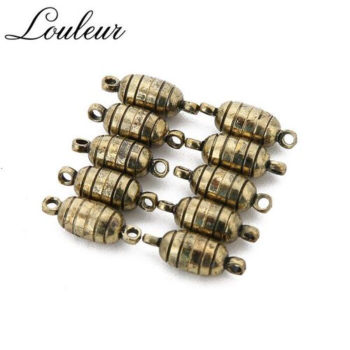 Fermoirs Magnétiques Puissants En Bronze Antique, Pour Collier, Bracelet, Chaîne, Plaqué Rhodium, Connecteur De Boucle, Crochet, Bijoux, 5 Pièces/Lot