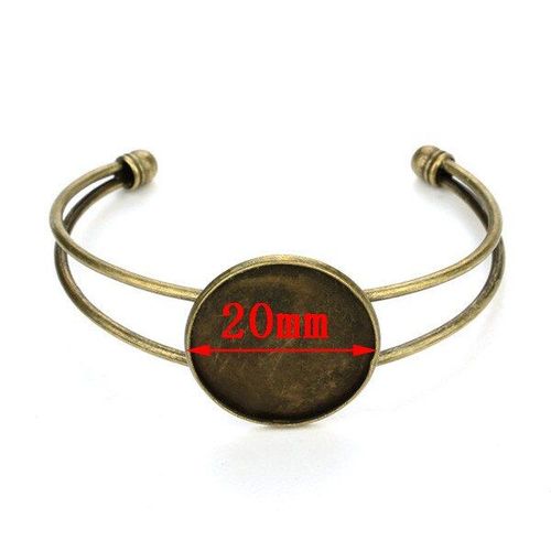 Bracelet En Bronze Antique Pour Fabrication De Bijoux, Base De Cabochon, Plateau De Camée, 20 Ou 25 Mm
