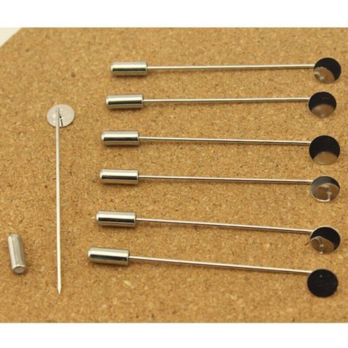 Louleur Lot De 10 Pièces, En Filigrane De Couleur Rhodium 6cm De Long, Base De Broches Pour Bricolage, Broches De Plateau, Accessoires Pour Fabrication De Bijoux, 10 Pièces/Lot