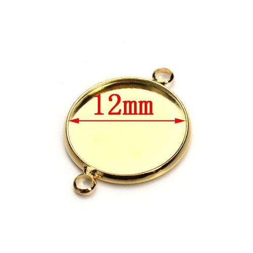 Lot De 10 Pendentifs Couleur Or Et Rhodium 12/14/16/18/20mm, Cabochon, Plateau De Base, Lunette Vierge, Matériaux De Fabrication De Bijoux