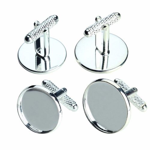 Lot De 10 Boutons De Manchette Ronds Couleur Argent, 12/14/16/18/20mm