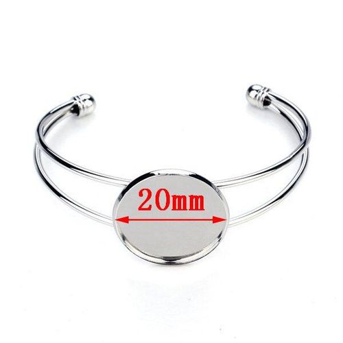 Bracelet Ovale Couleur Rhodium/Pistolet Noir/Argent, 1 Pièce, Plateaux De Base De Cabochon Vierge, Base De Cabochon De Lunette