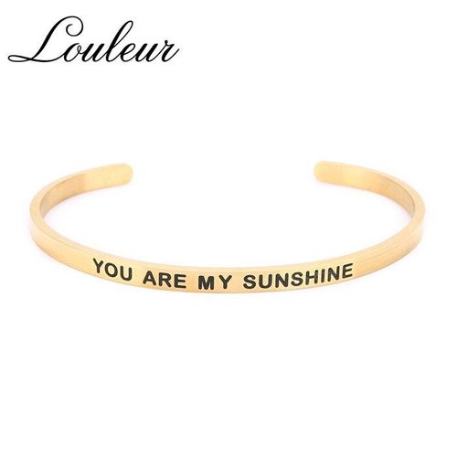 Bracelets Manchette En Acier Inoxydable Pour Garçon Et Petite Amie, 3 Couleurs, Confessez Que Vous Êtes Mon Soleil, Cadeaux