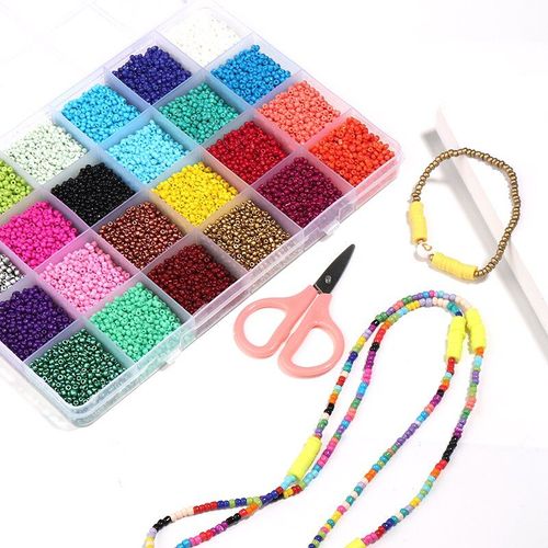 Ensemble De Perles De Verre Tchèque Pour Fabrication De Bijoux, 24 Grilles, 2mm, Kit De Perles De Rocaille En Verre Tchèque Avec Outils, Bricolage, Boucles D'oreilles, Collier, Perles Pour Enfants